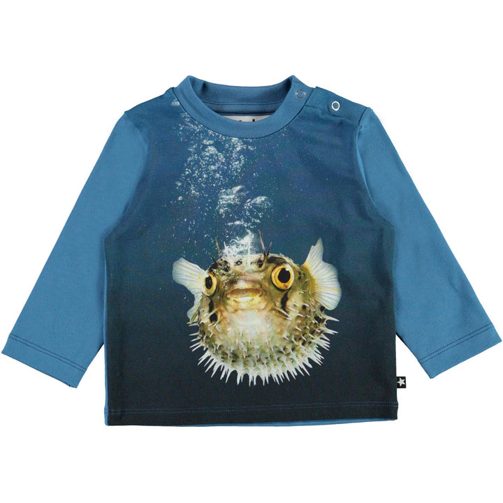 molo-Blue Pufferfish T-Shirt-3w21a409-7514