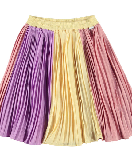 molo-Multicolor Pleated Midi Skirt-2w23d107-8757