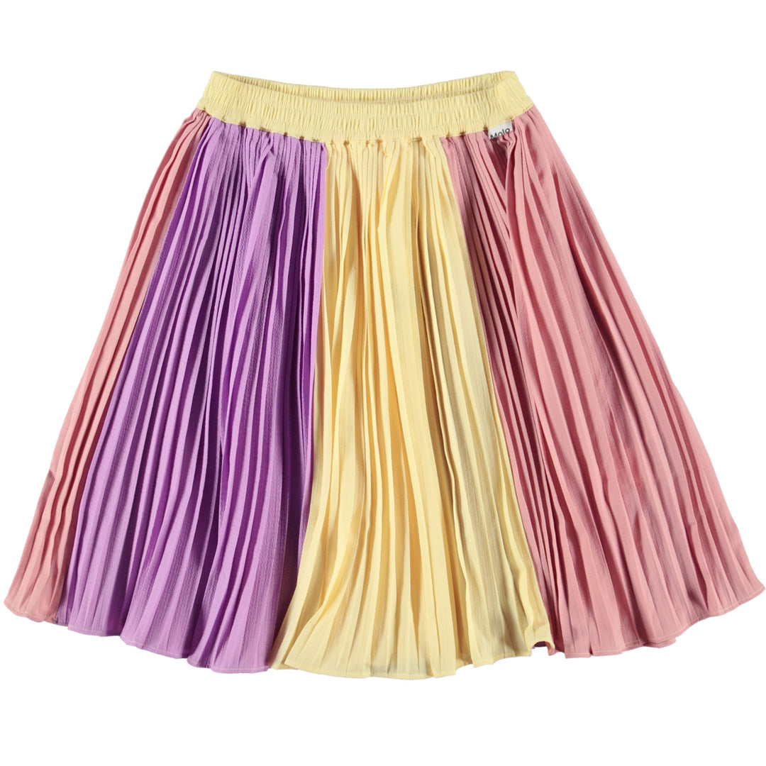 molo-Multicolor Pleated Midi Skirt-2w23d107-8757