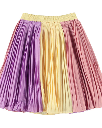 molo-Multicolor Pleated Midi Skirt-2w23d107-8757