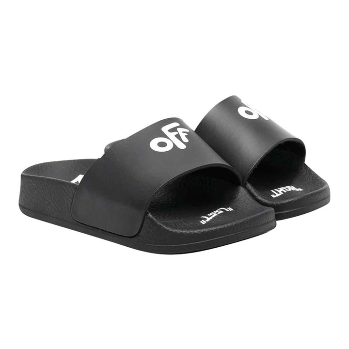 ow-Black Off Flat Pool Slides-obic001f22mat0011001