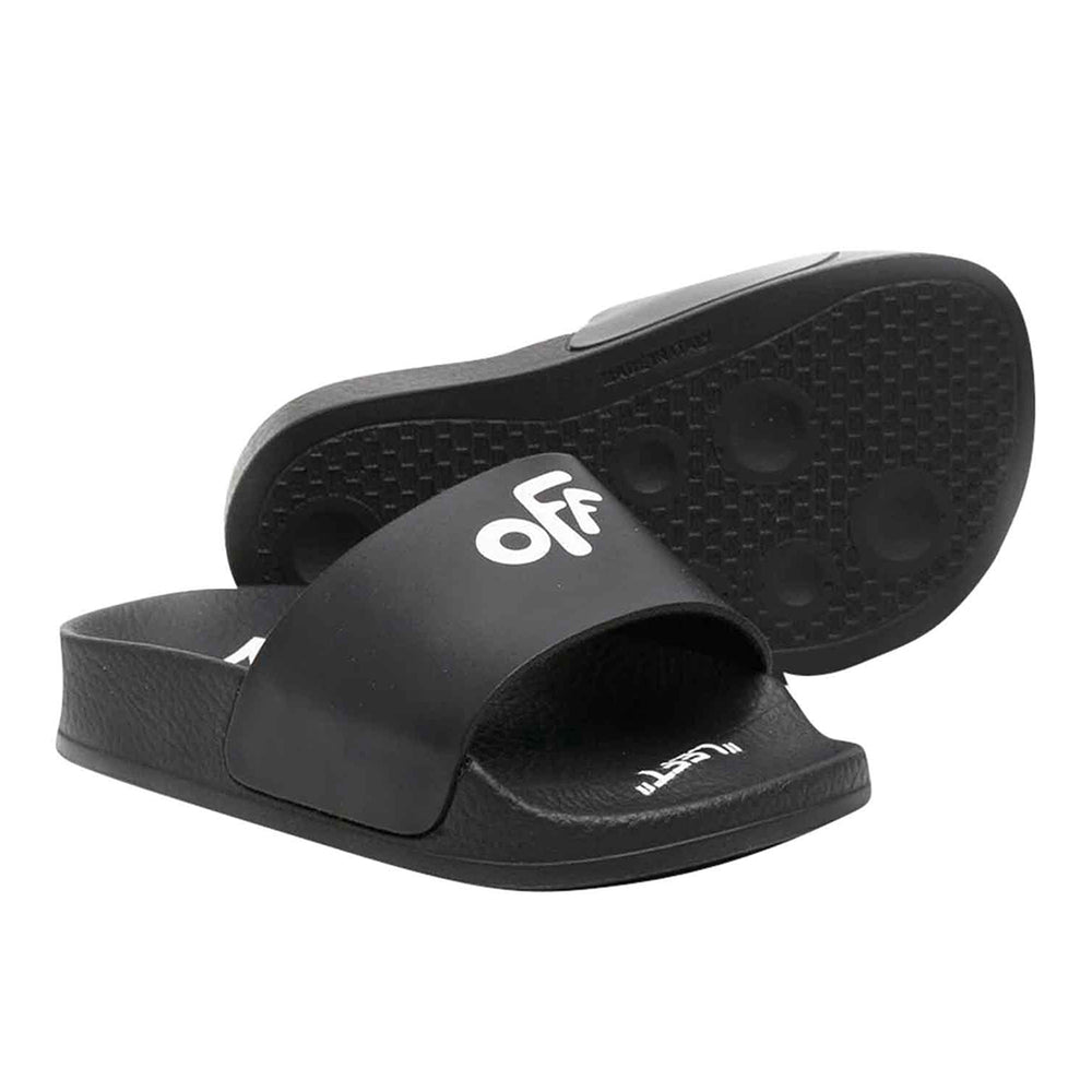 ow-Black Off Flat Pool Slides-obic001f22mat0011001