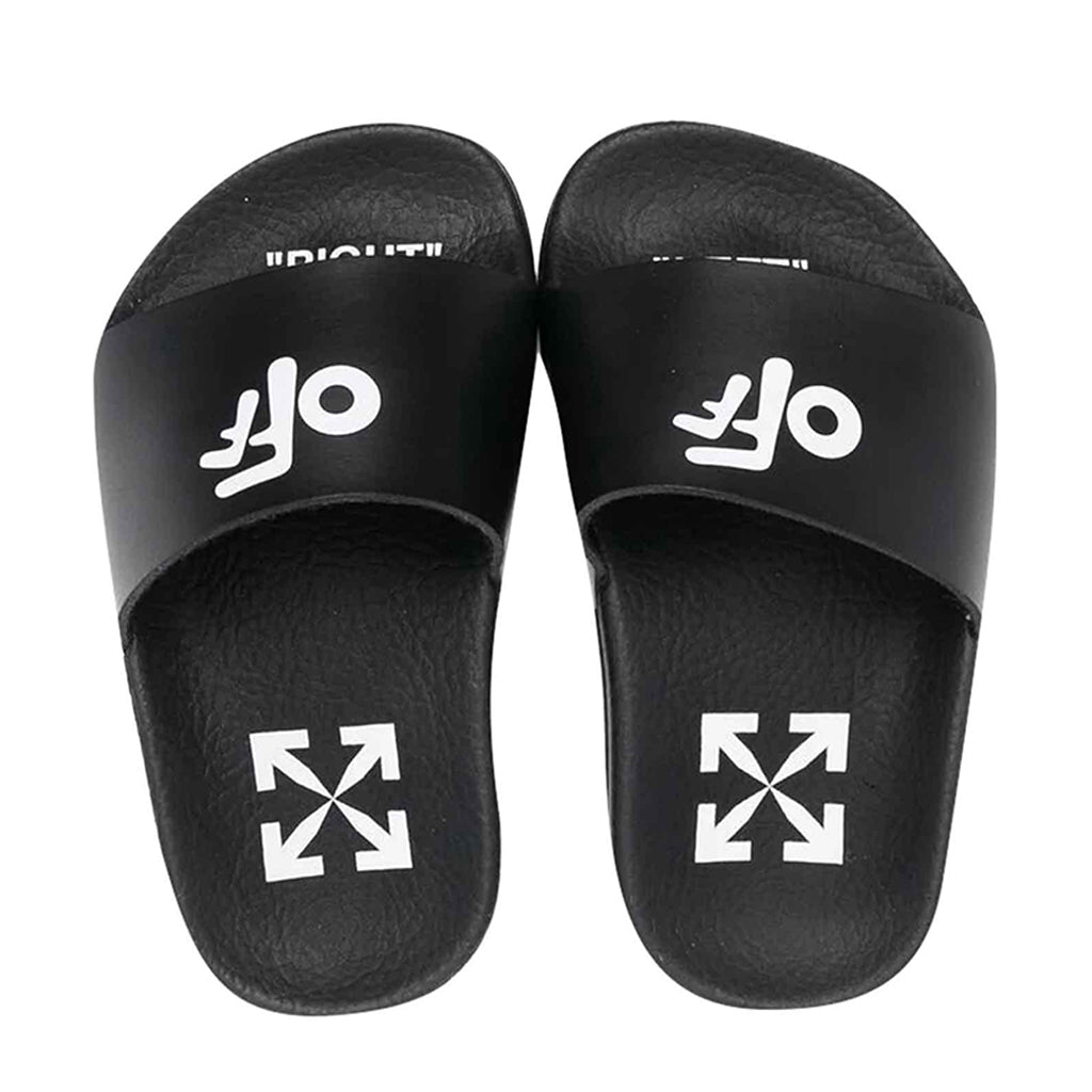 ow-Black Off Flat Pool Slides-obic001f22mat0011001