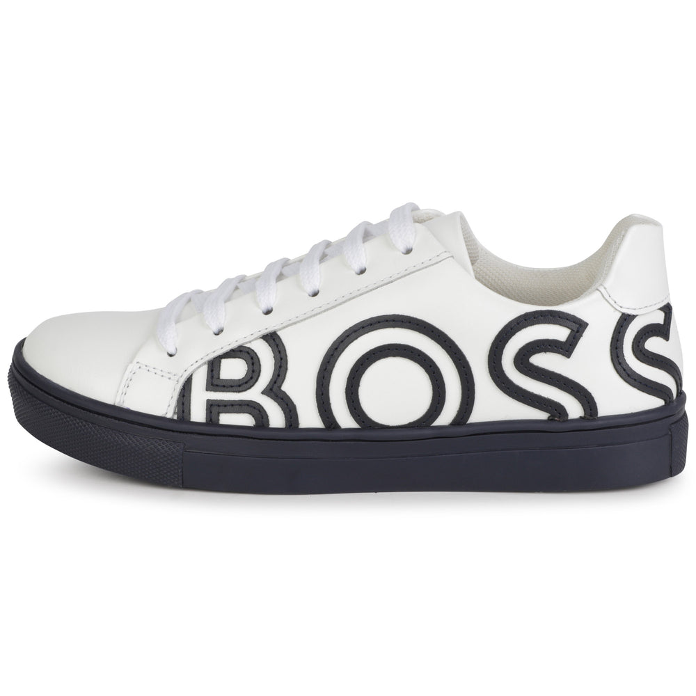 boss-j29330-849-kb-White Navy Logo Lace Sneaker