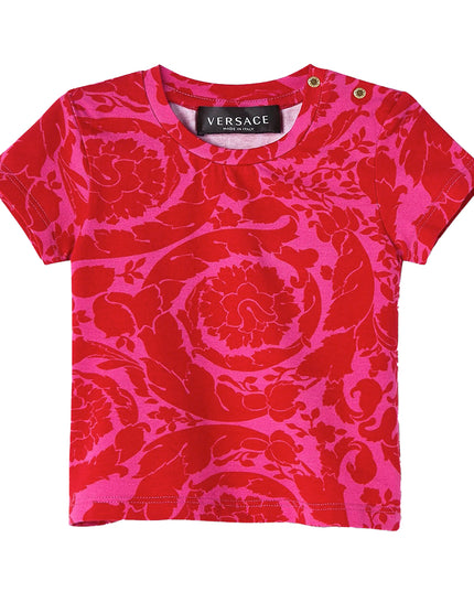 versace-Pink Barocco T-Shirt-1000152-1a05212-5r360