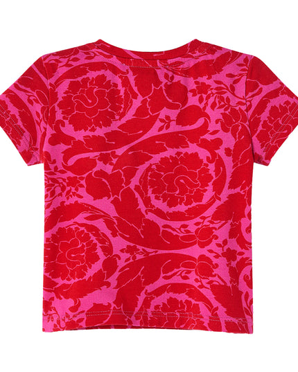 versace-Pink Barocco T-Shirt-1000152-1a05212-5r360