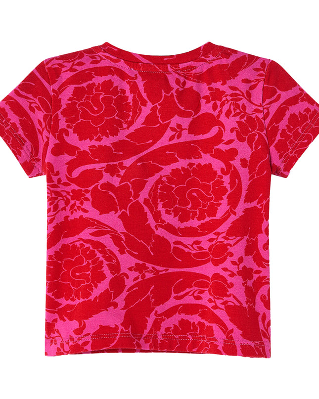 versace-Pink Barocco T-Shirt-1000152-1a05212-5r360