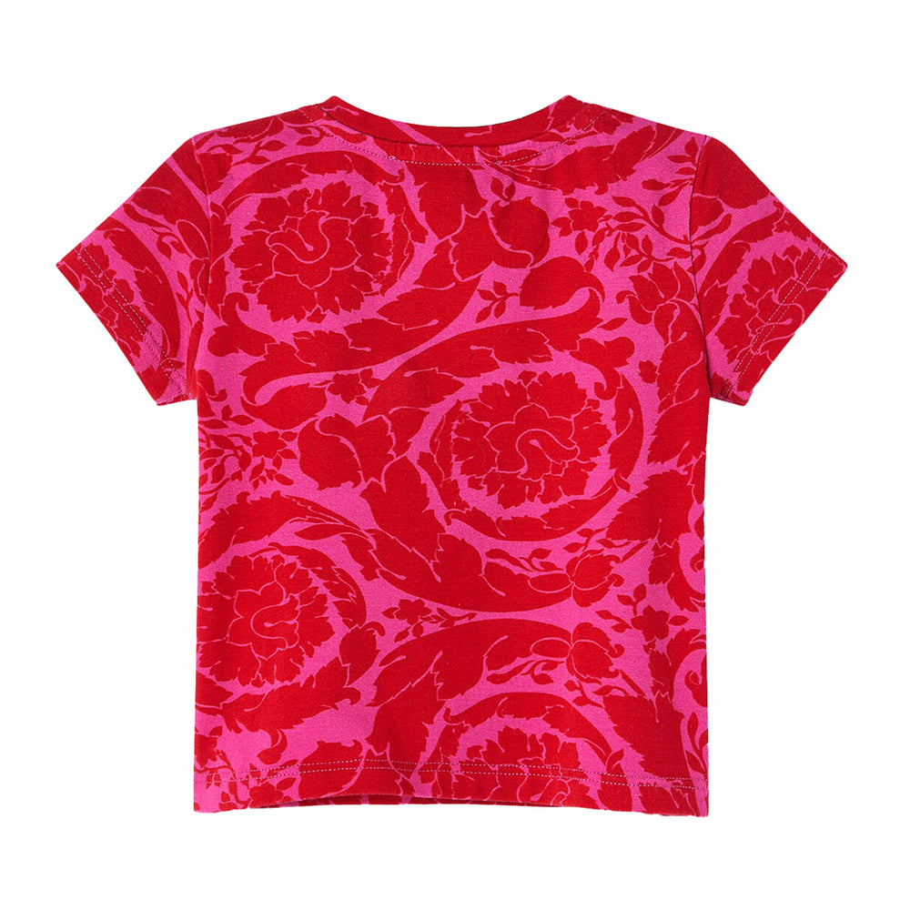 versace-Pink Barocco T-Shirt-1000152-1a05212-5r360