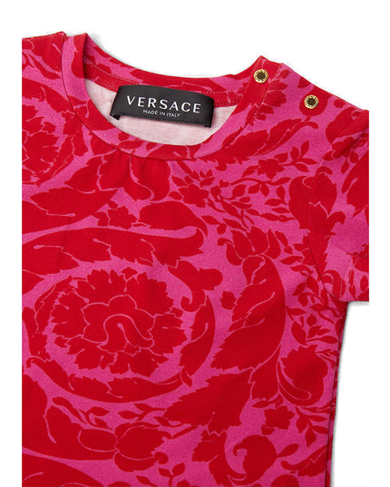 versace-Pink Barocco T-Shirt-1000152-1a05212-5r360