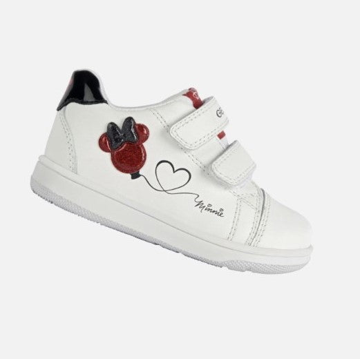 White Flick Minnie Mouse Velcro Sneakers