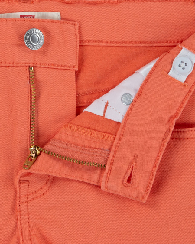 Orange Coral Embroidered Kids Shorts