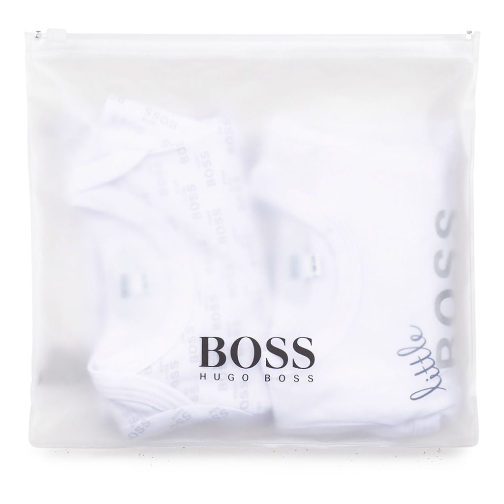 boss-White Newborn Bodysuits-j98327-10b