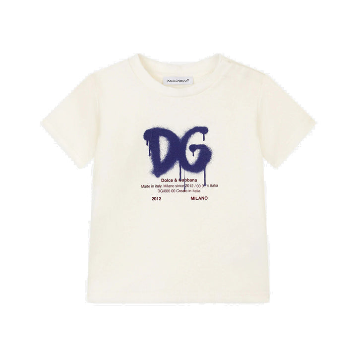 dg-White Logo Spray T-Shirt-l1jtds-g7a8g-ha3bn