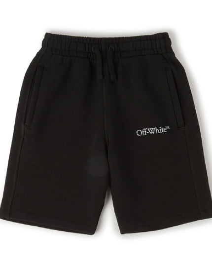 off-white-obci001f23fle0021001-Black Logo Shorts