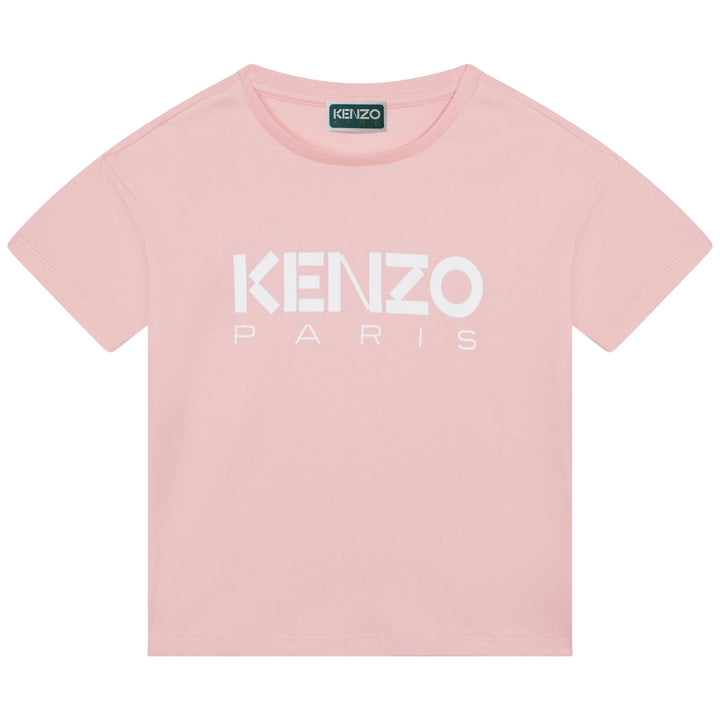 kenzo-k15629-46g-Pink Logo T-Shirt