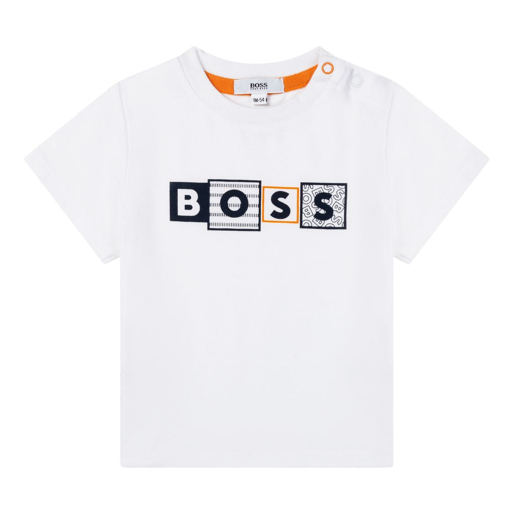 boss-White Logo Print Tracksuit Set-j98358-10b