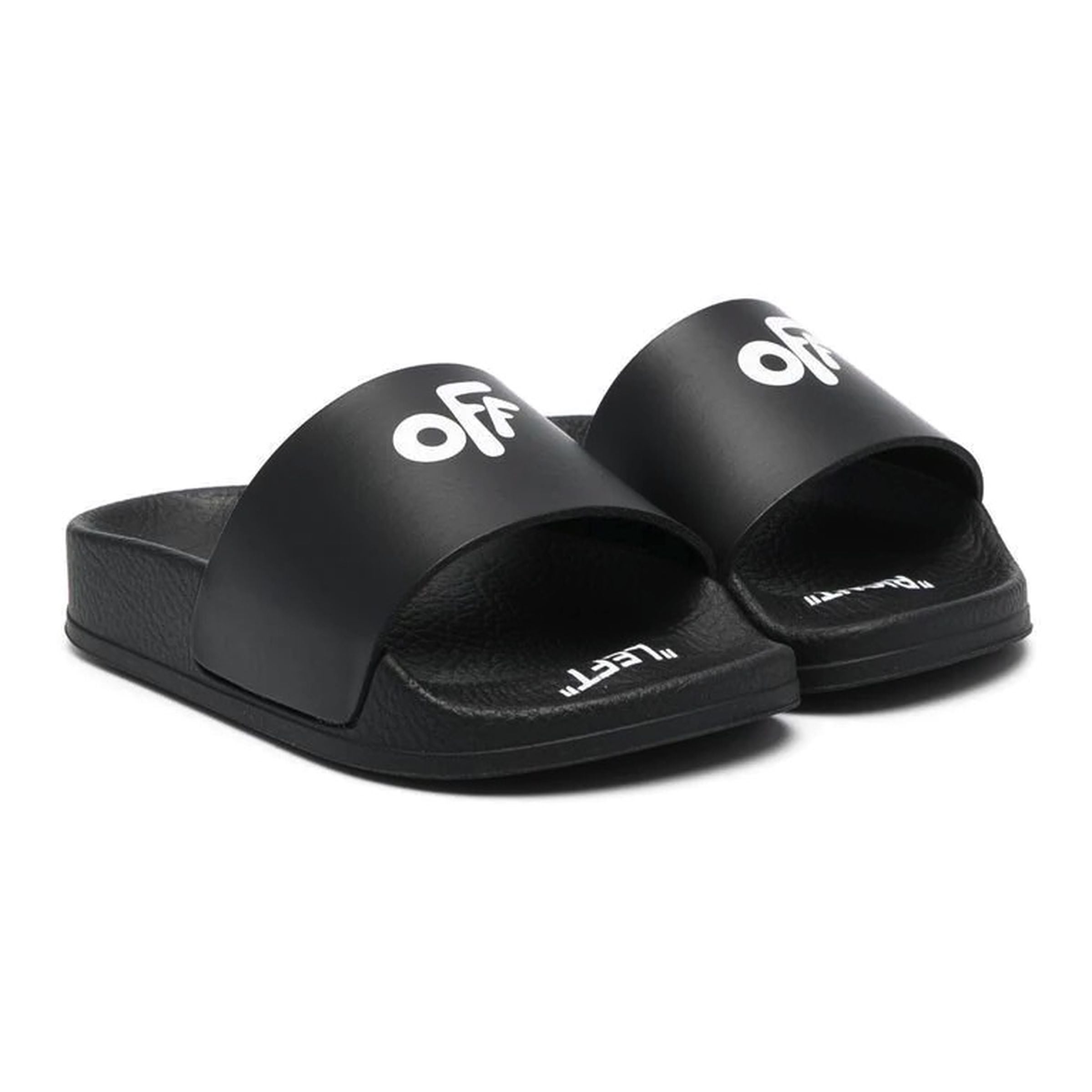 Black Logo Pool Slides kids atelier