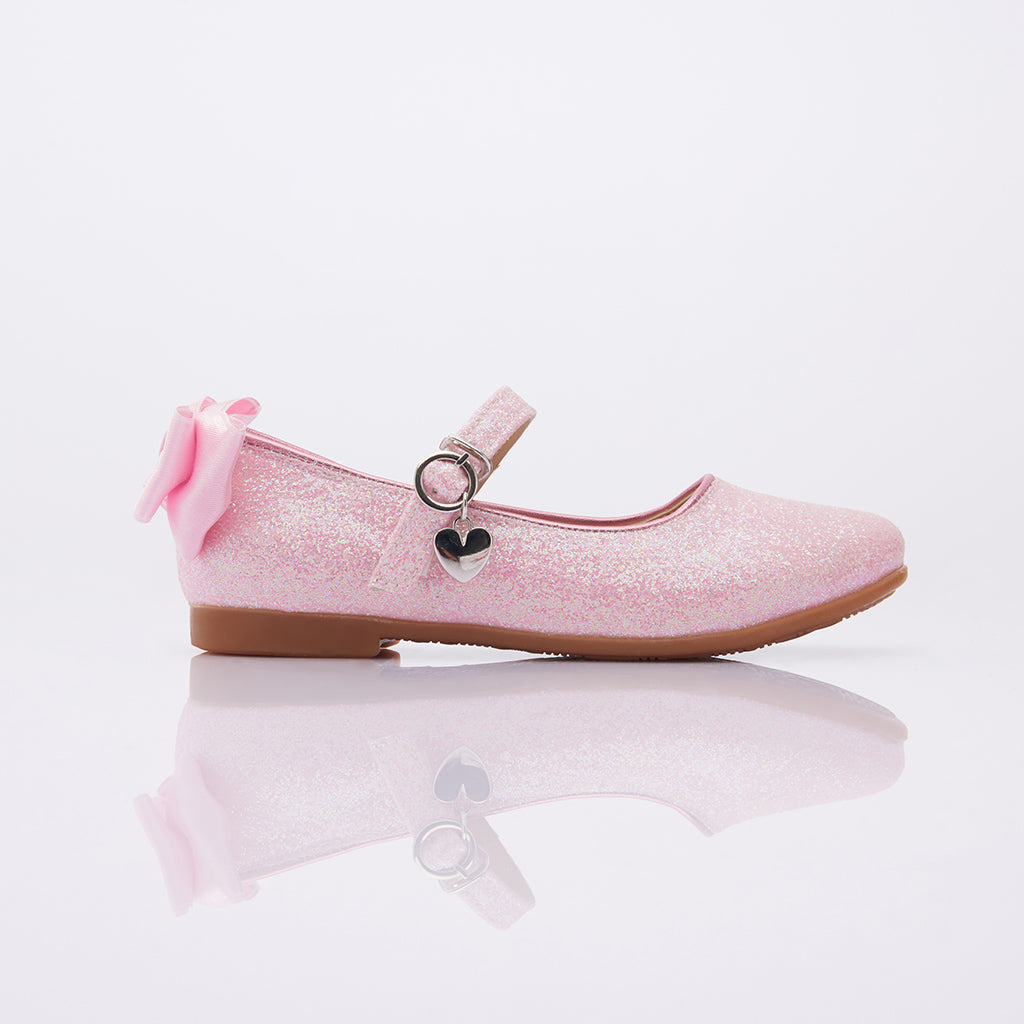 Pink Bubblegum Glitter Bow Flats - kids atelier