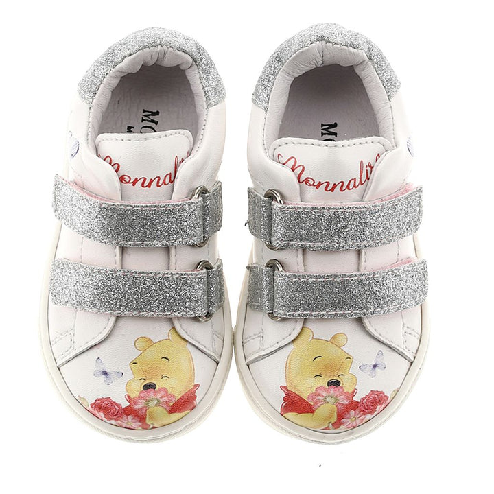monnalisa-White & Silver Winnie the Pooh Shoes-838011-8701-0175