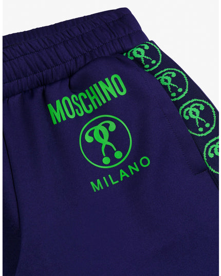 moschino-Blue Monogram Tape Shorts-huq016-lda40-40016