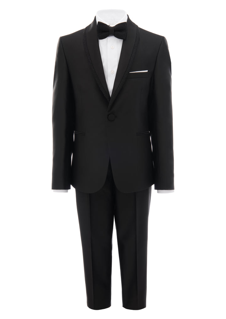 Black Glitter Trim Suit