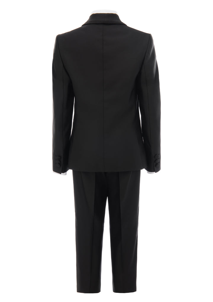 Black Glitter Trim Suit