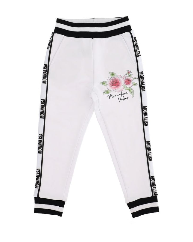 monnalisa-White Flower Print Sweatpants-197409sn-7002-0099_kids atelier