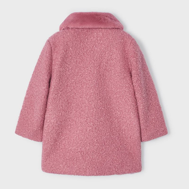 Pink Rose Shearling Coat kids atelier