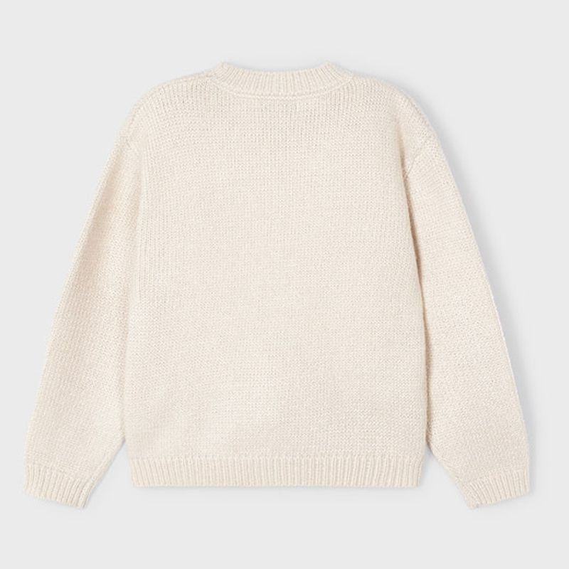 mayoral-Beige Daisy Knit Sweater-4301-67