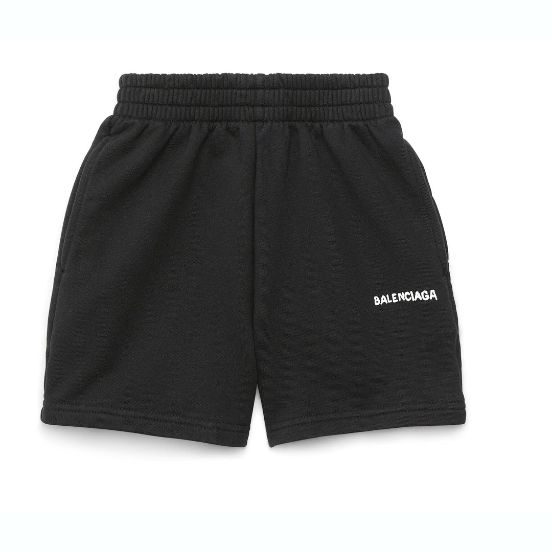 balenciaga-Black Logo Shorts-681862-tovt6-1070