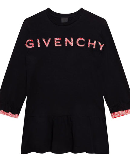 givenchy-h12220-09b-Teen Black Bandana Logo Dress