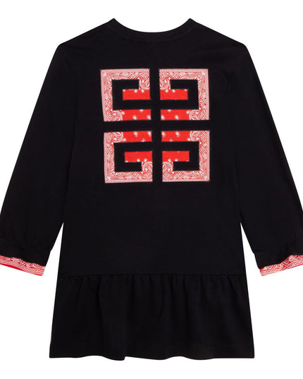 givenchy-h12220-09b-Teen Black Bandana Logo Dress
