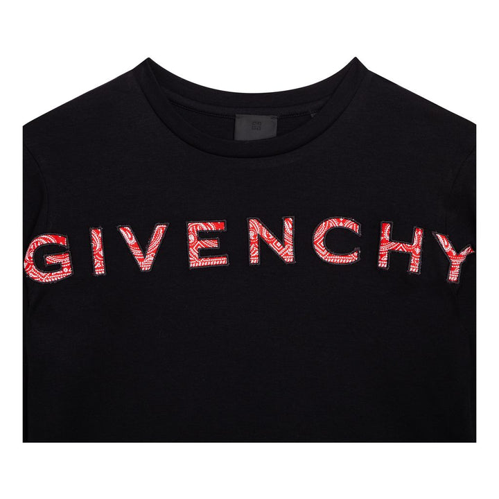 givenchy-h12220-09b-Teen Black Bandana Logo Dress