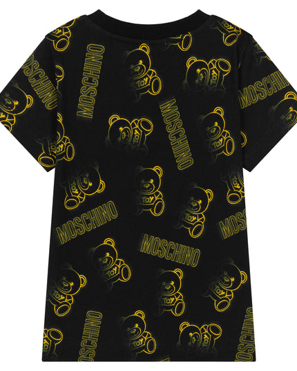 moschino-Black Teddy Bear Logo T-Shirt-hmm03u-lab55-84299
