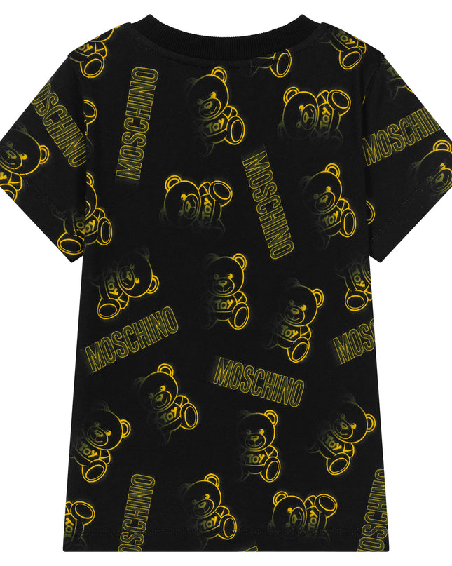 moschino-Black Teddy Bear Logo T-Shirt-hmm03u-lab55-84299
