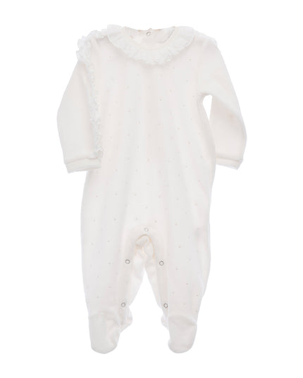 Beige Long Sleeve Ruffle Babygrow