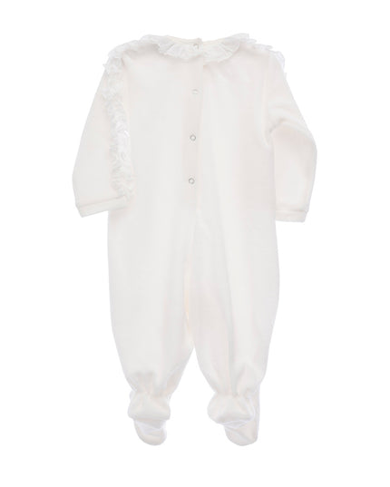 Beige Long Sleeve Ruffle Babygrow