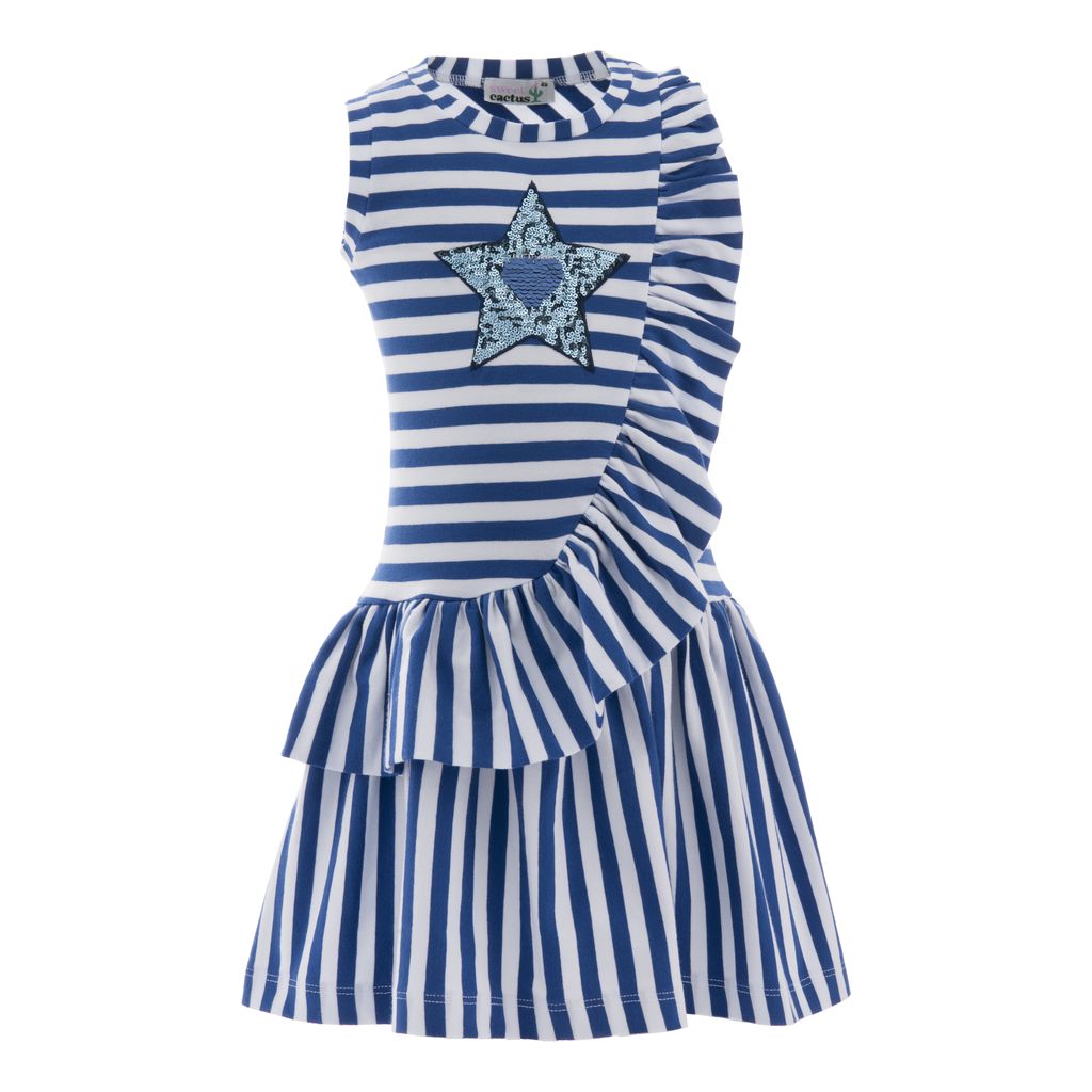 kids-atelier-sweet-cactus-children-girl-blue-star-stripe-dress-sc2201-blue-ss