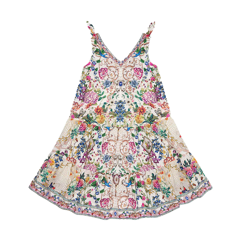 camilla-Multicolor Tiered Dress With Bows-00021748