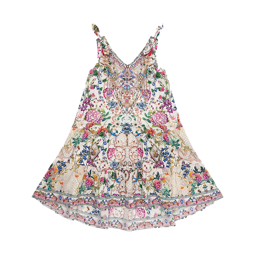 camilla-Multicolor Tiered Dress With Bows-00021748