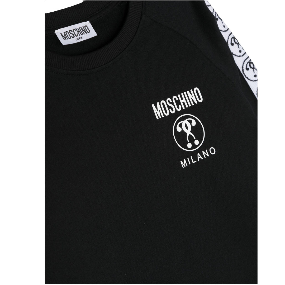 moschino-Black Monogram Tape Dress-hdv0ds-lca60-60100
