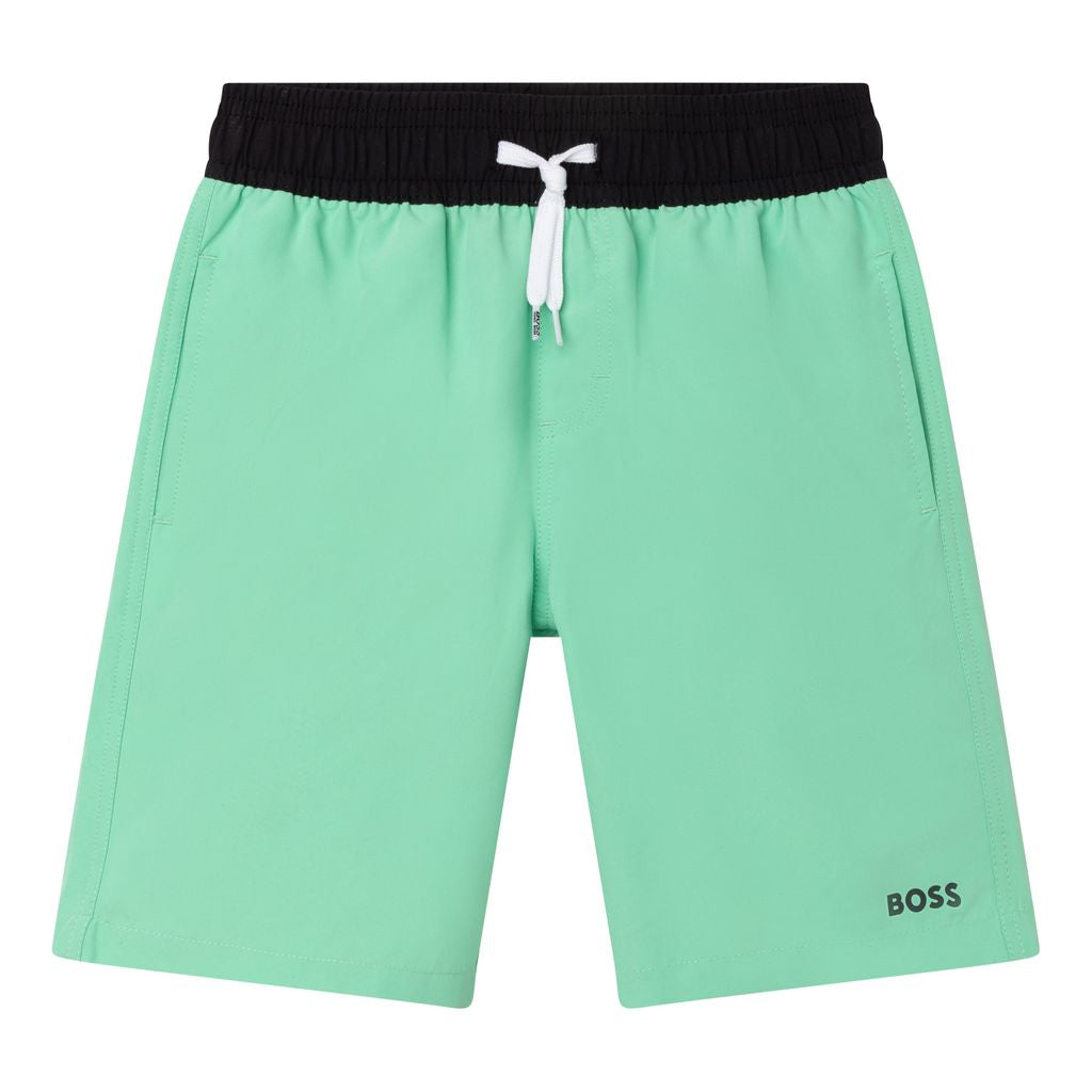 Hugo boss green swim shorts deals
