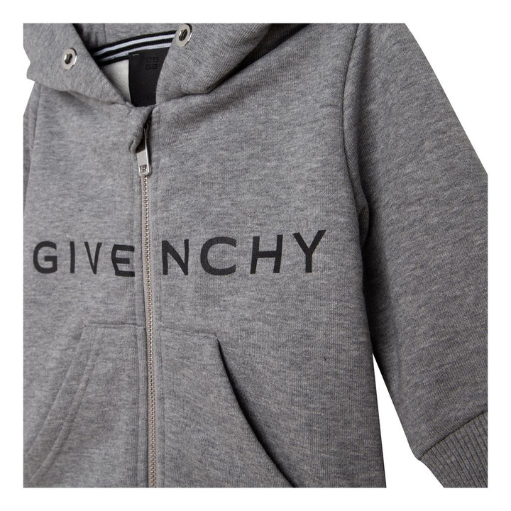 givenchy-h05218-a47-Gray 4G Zip-Up Hoodie