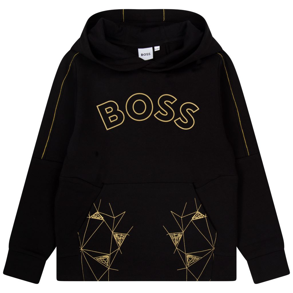 Boss black gold hoodie sale