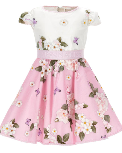 monnalisa-11c924-3672-9990-Pink & White Floral Dress