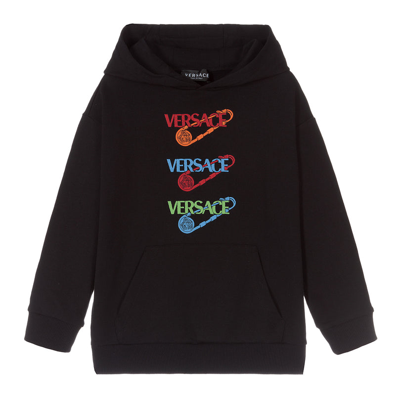 versace-Black & Multicolor Pins Hoodie-1006752-1a04716-2b070