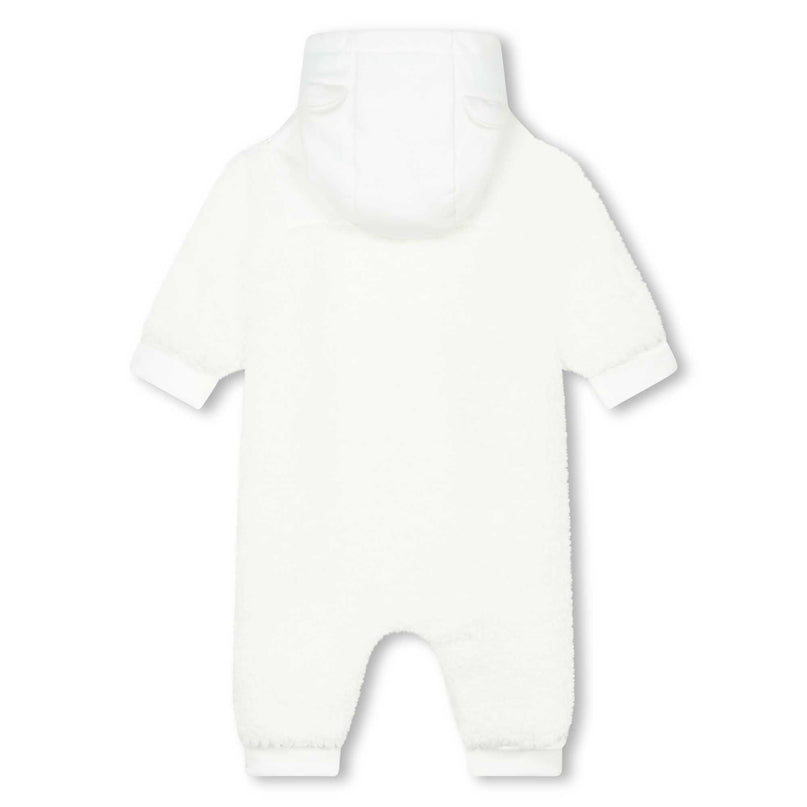 boss-j94358-117-White Teddy Fleece Hooded Pramsuit