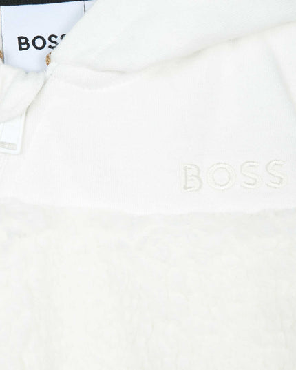 boss-j94358-117-White Teddy Fleece Hooded Pramsuit
