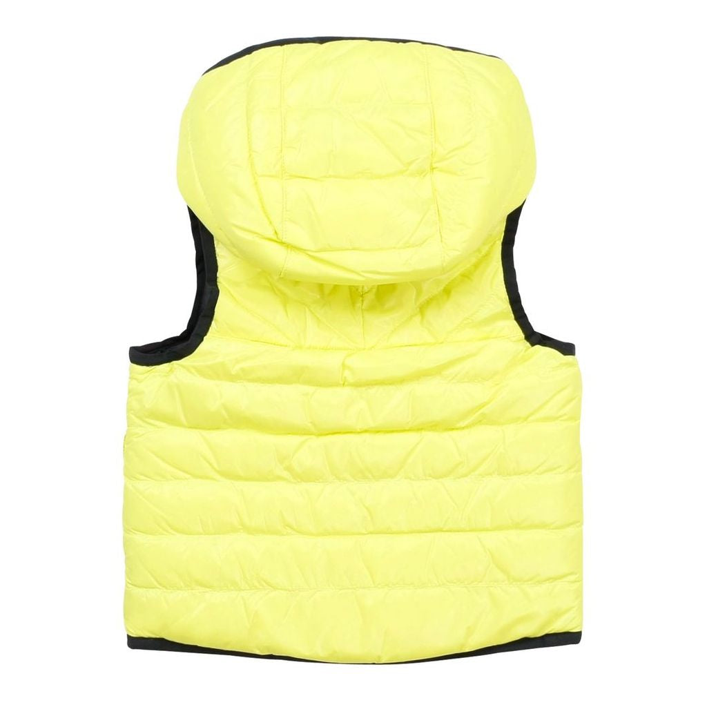 boss-Reversible Sleeveless Yellow Puffer Jacket-j06217-552