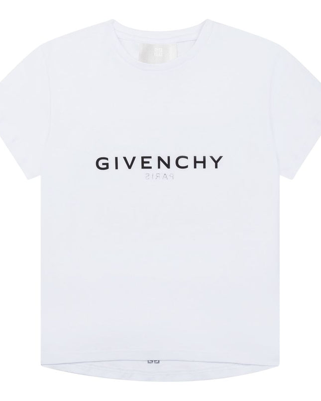 givenchy-h15275-10b-White Logo T-Shirt